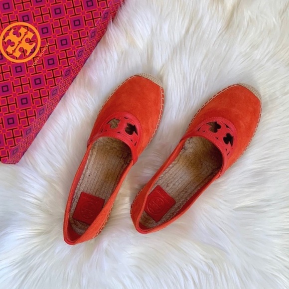 Tory Burch Red Canyon Suede Sidney Espadrille Flat - Picture 2 of 8